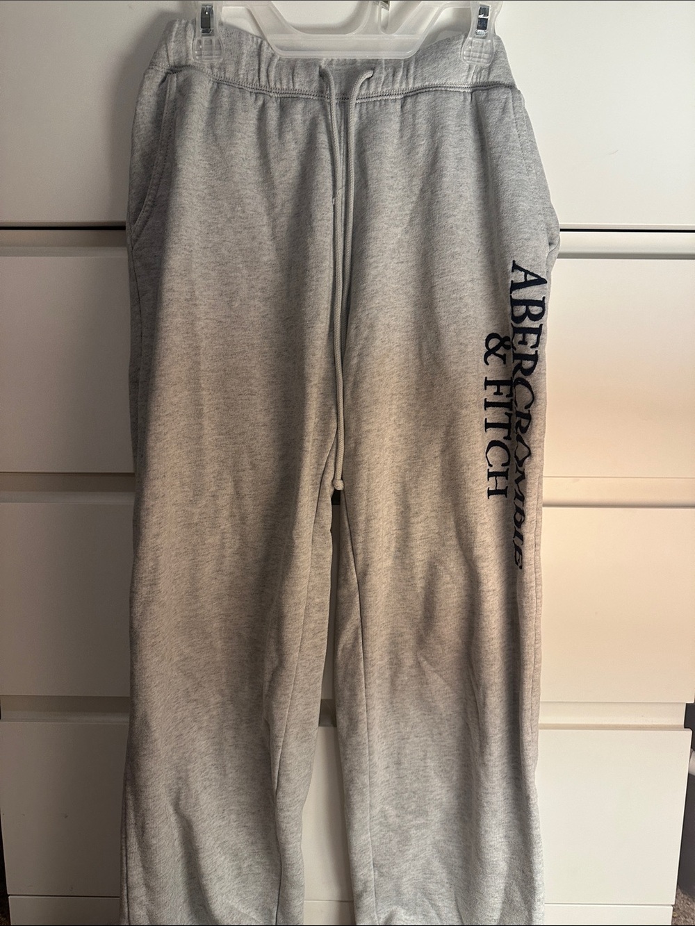 Abercrombie & Fitch Light Gray women’s Sweatpants with Side Logo
